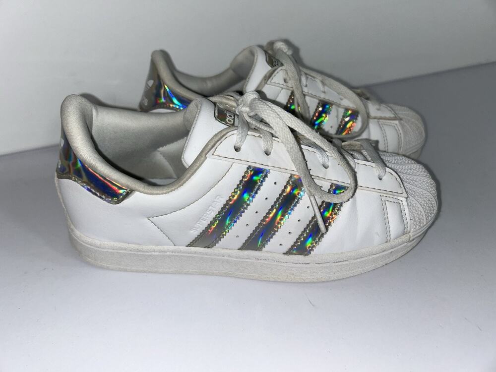 Adidas Superstar Little Kids’ White Iridescent IG0239 Sneakers Size 2 US Kids